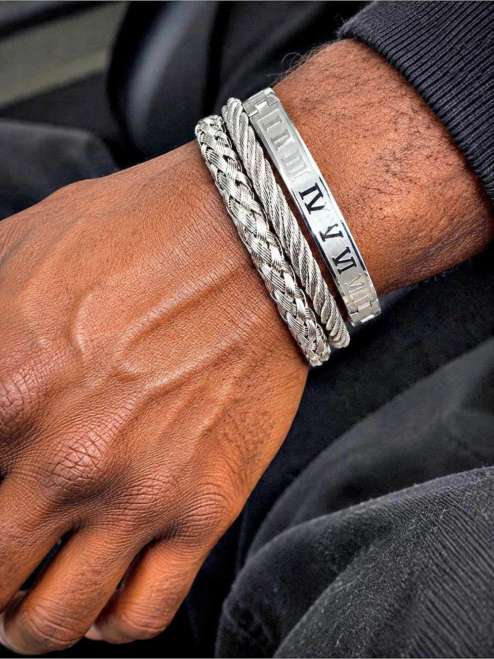 Silver-Tone Braided Bracelet